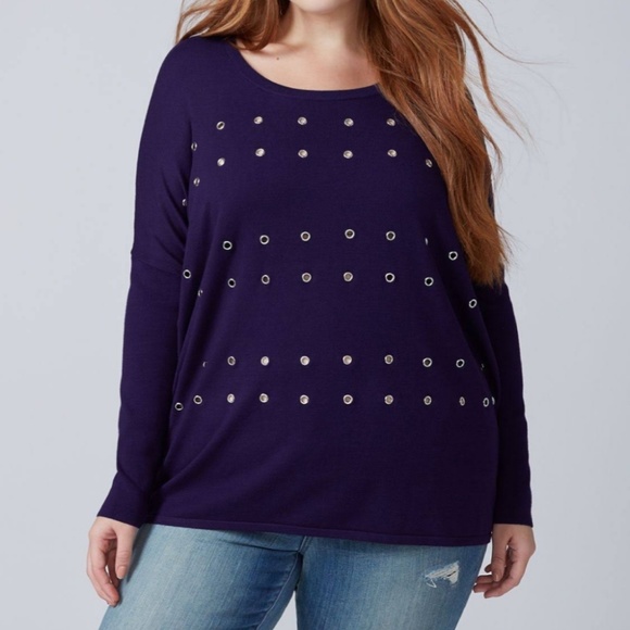 NWT Lane Bryant Grommet Sweater - Picture 2 of 3
